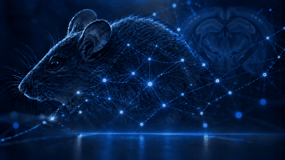 Animated AIDA illustration with a mouse, brain imaging, and the AIDA logo